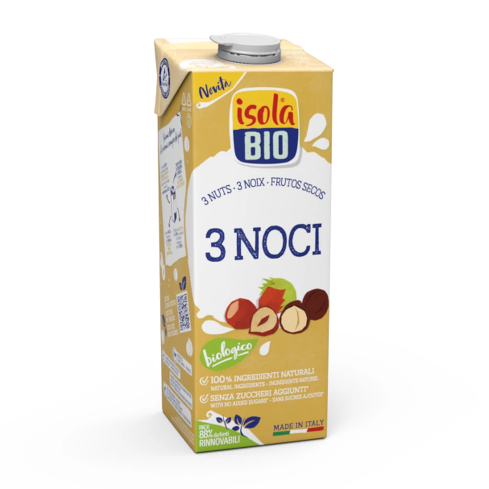 Bevanda biologica alle 3 noci Isola Bio, confezione da 1 litro
