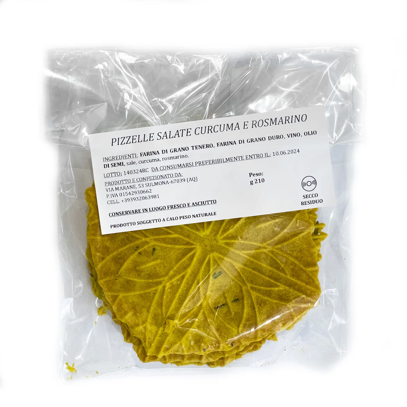 Pizzelle Salate con Curcuma e Rosmarino